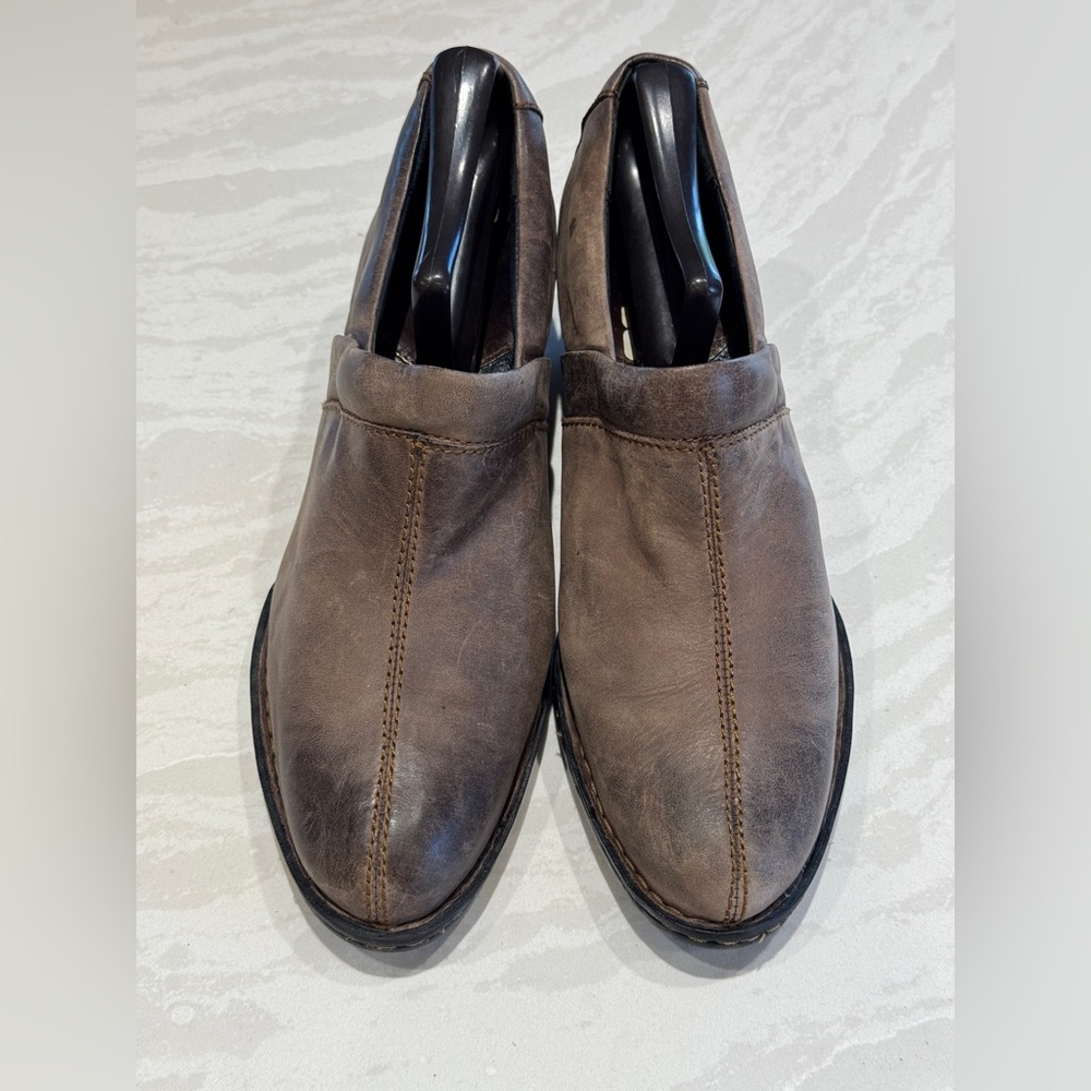 Born Brown Leather Ankle Booties